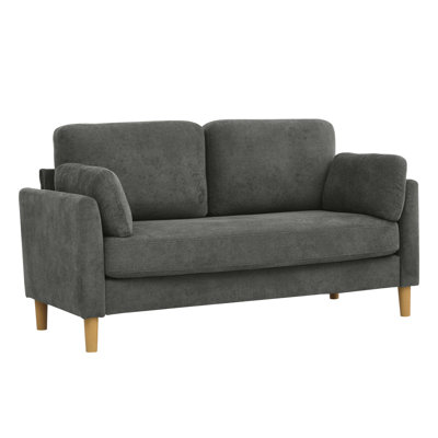 2 places gris avec un look minimaliste moderne, un revêtement doux et, idéal pour les petits espaces fonctionnels, 66 po de largeur, 35 po de hauteur, gris, minimaliste, structure, espaces, espaces