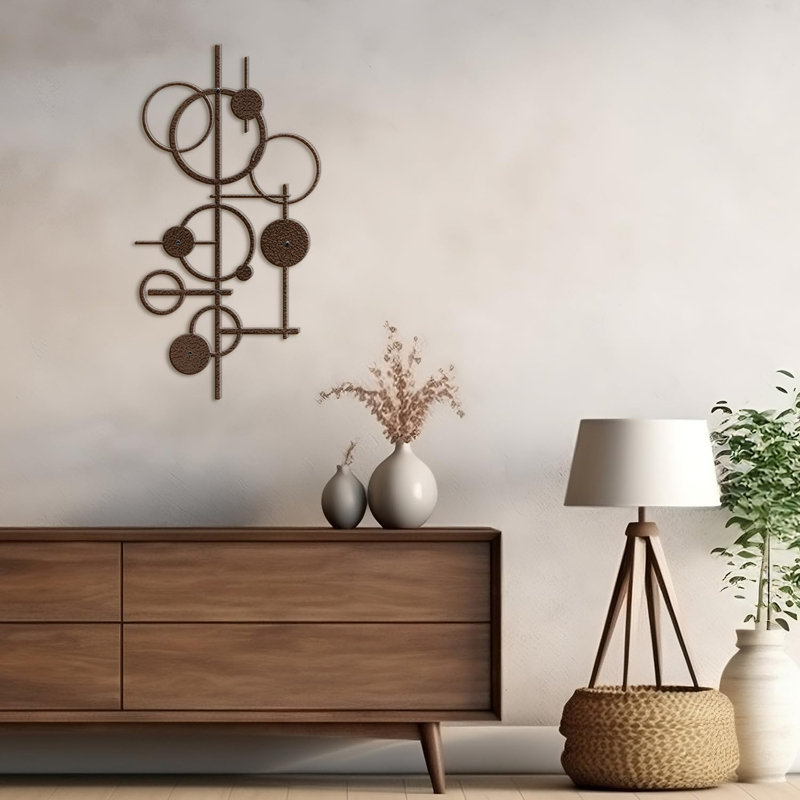 Décoration murale en métal, Bronze, H 18 po x l 9 po x P 0,05 po
