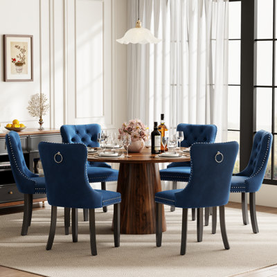 Ensemble de table de salle à manger ronde avec 4 chaises capitonnées rembourrées, ensemble de table de salle à manger de style Mid-Century pour coin-repas de cuisine