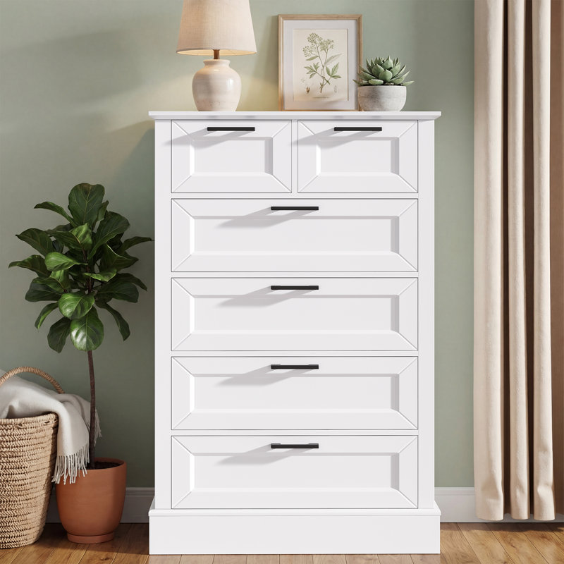 Commode H 47,2 po à 6 tiroirs, commode de rangement pour chambre à coucher