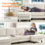 Canapé modulaire en U avec méridienne double, canapé en velours neige moderne 110,6 po pour la maison et les espaces commerciaux