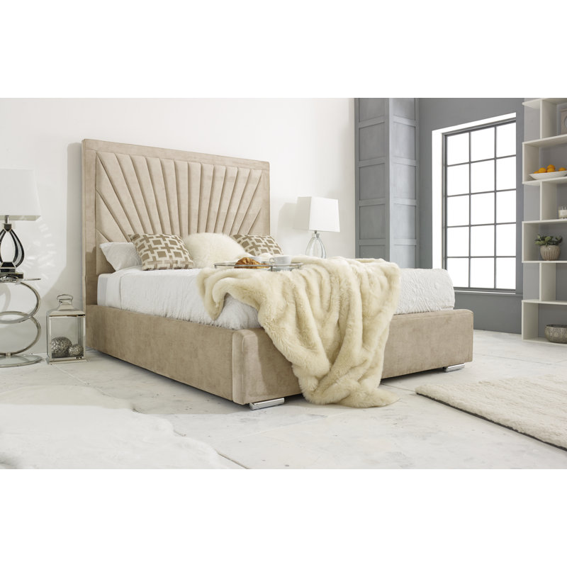 Aelfred Upholstered Bed, Single (3'), Beige
