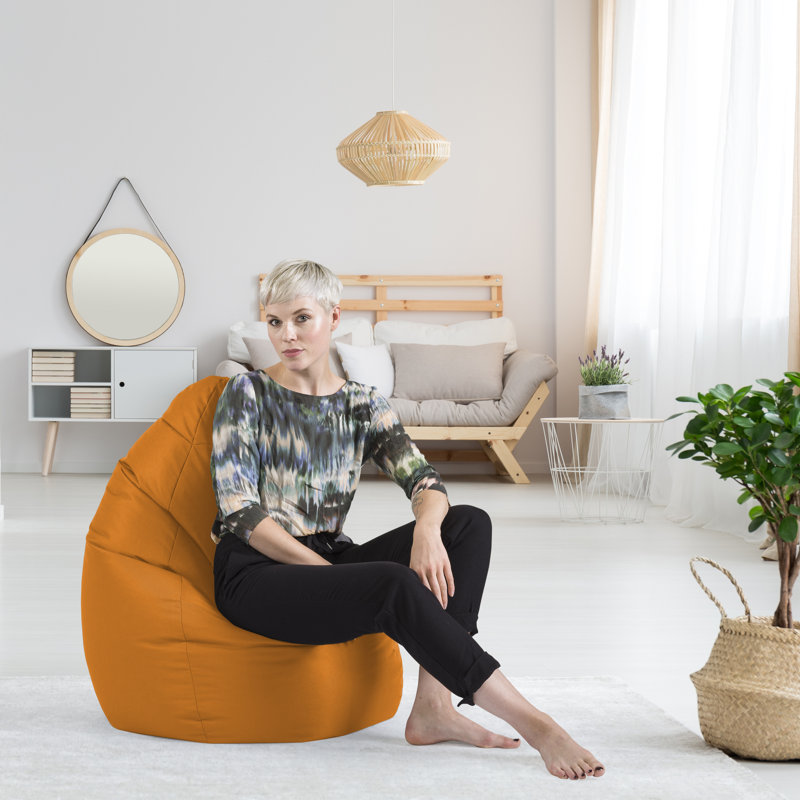 Fauteuil poire et méridienne standards Brava, 100 % polyester orange