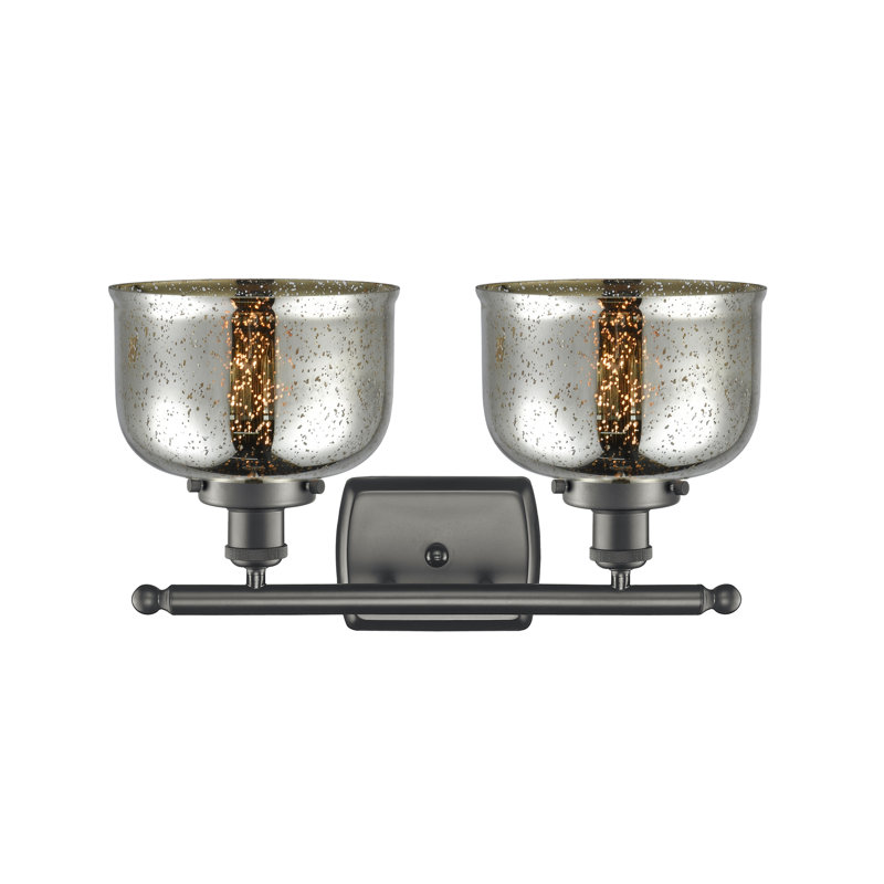 Barre d'éclairage de salle de bain à 2 lumières à intensité variable, Bronze huilé