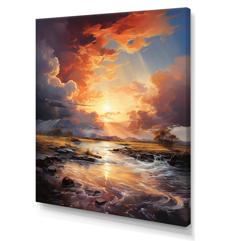 Nuage dramatique contrastes I - Paysage et nature, art mural, salon, Toile tendue, H 32 po x l 24 po x P 1 po