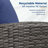 67.7" 3-Seat All-Weather Wicker Patio Sofa with Thick Blue Cushions, Black Frame-873009195