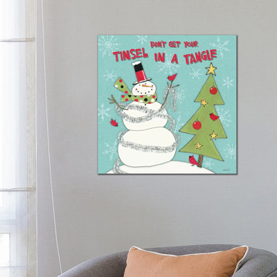 Snowman Sentiments II by Anne Tavoletti - Wrapped Canvas Print