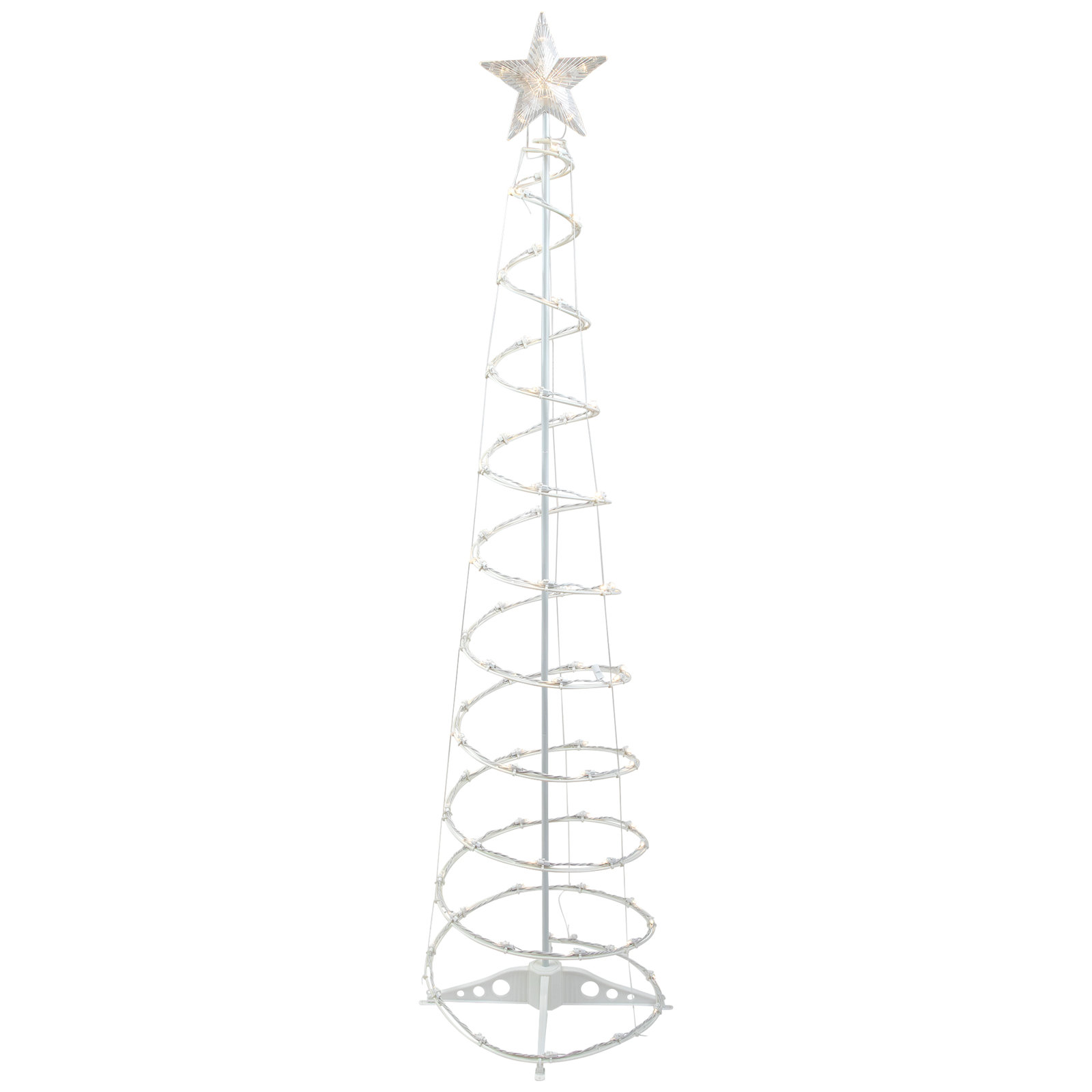 6ft LED Lighted Spiral Cone Tree Outdoor Christmas Decoration Warm White Lights