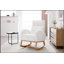Chaise berçante en tissu Teddy avec repose-pieds réglable, repose-tête épaissi, dossier haut et pochette de rangement, base en bois massif-1984352766-1984352761