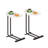 2-Pieces C-Shaped Side Table, C Table End Table For Sofa And Bedside, Couch Side Tables, Wood C-Shaped End Table With Metal Frame Slide For Bedroom Living Room-781783100