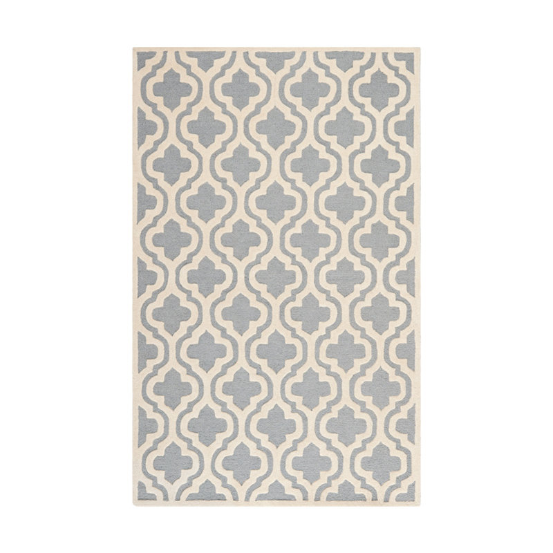 Cannen Hand Tufted Wool Geometric Rug, Rectangle 9' x 12'