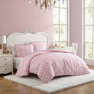 Betsey Johnson Ballet Bows Pink Reversible Duvet Cover Set
