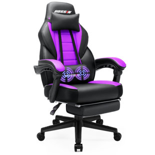 Chaise de jeu de style course, chaise de bureau d'ordinateur en cuir de 400 lb avec repose-pieds et repose-tête, conception ergonomique robuste, chaise haute de jeu électronique de grande taille et grand dossier