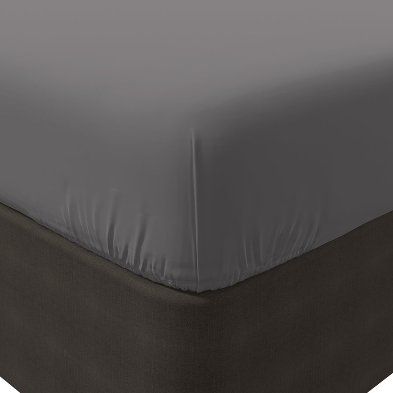 100% Cotton Ultra-Light Fitted Sheet, Queen Fitted Sheet, Dark Gray