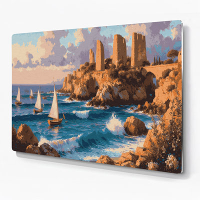 Art mural en métal avec cités, villes, Sardaigne, Italie