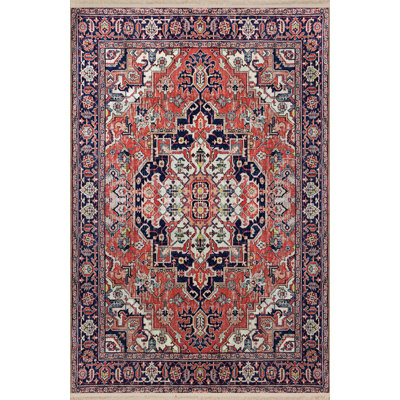 Brick Red Themed Traditional Motif Floral Patterned Vintage Decorative Rug