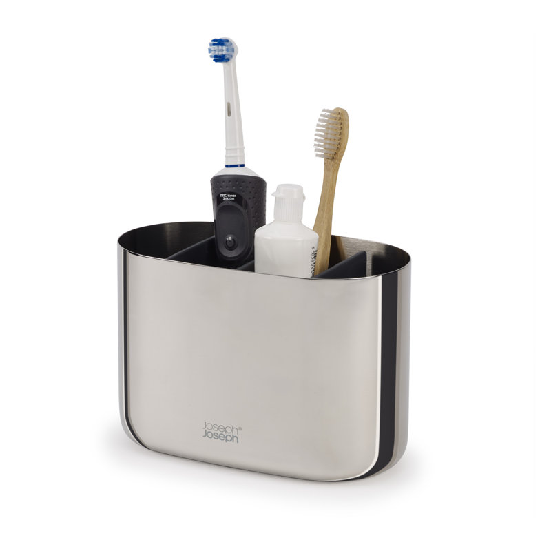 EasyStore Luxe Stainless Steel Large Toothbrush Holder