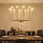 Luminaire linéaire rustique à 12 lumières à intensité variable de style bougie classique / traditionnel pour salon à plafond haut-314391452