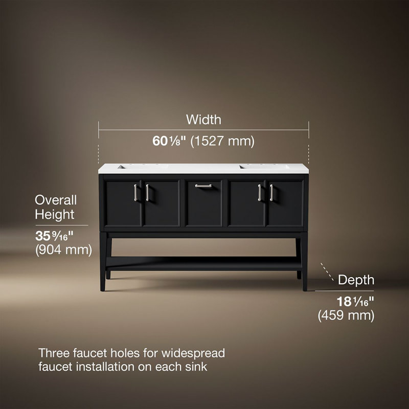 Winnow 60-In Bathroom Vanity Set, Slate Gray