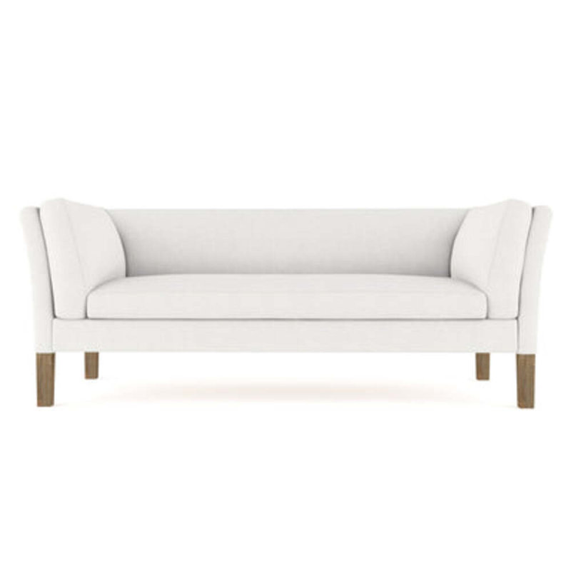 Charlton Flared Shelter-Arm Sofa, Weathered, Box Weave Linen Blush, 31" H x 84" W x 33" D