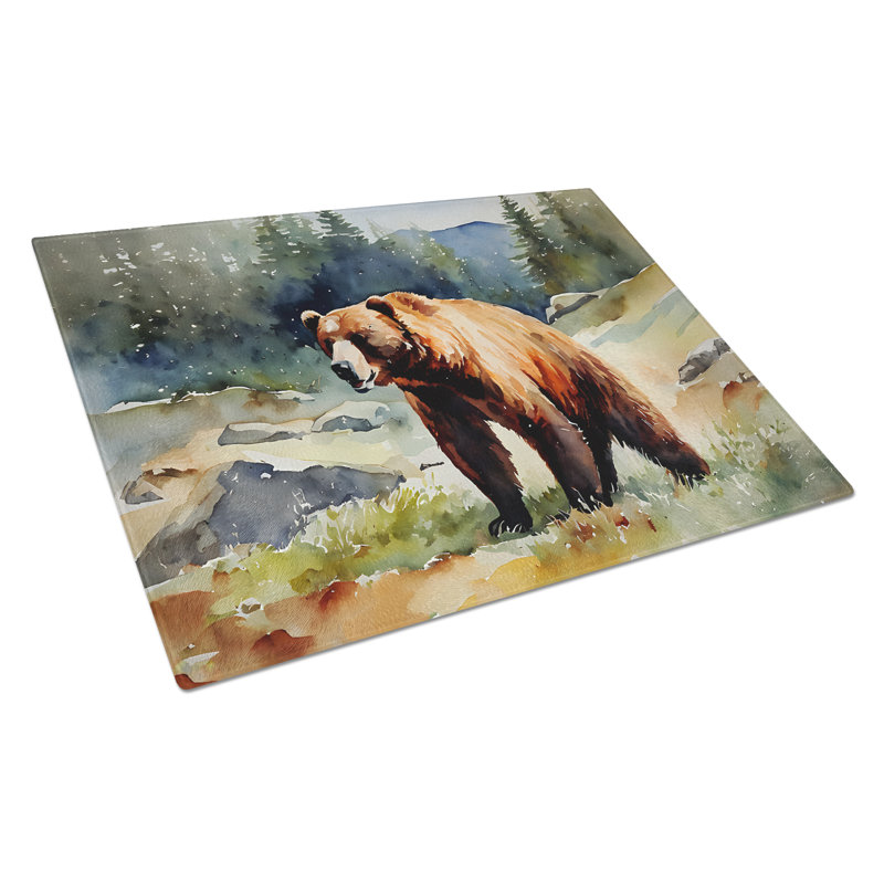 Kodiak Bear Glass Cutting Board Large