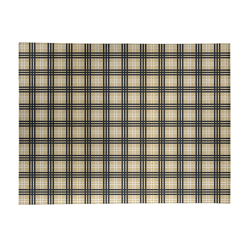 Tapis à carreaux beige, Rectangle 9 pi x 12 pi