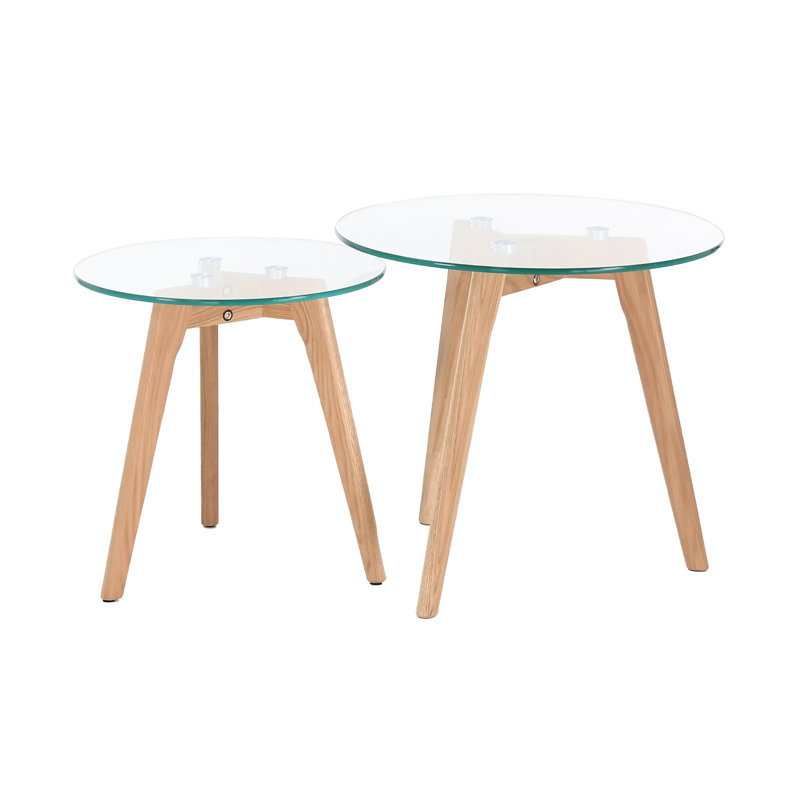 Carnes Glass Top Nesting Tables