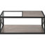 Table basse industrielle rustique et moderne, plateau en verre trempé, structure en X pour plus de stabilité, profondeur de 40,16 pouces avec surface lisse anti-rayures.