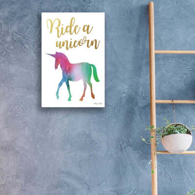 «Ride a Unicorn» par Susan Ball, art mural en verre acrylique