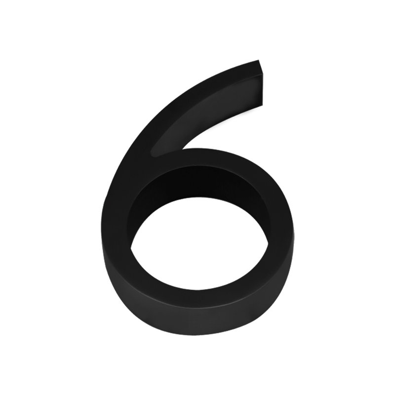Numéro de maison en acier inoxydable 5 po, 6, Acier inoxydable satiné