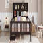 Lit plateforme double, avec tableau noir, bois massif avec tiroirs et tablettes de rangement, amusant et peu encombrant-1092462940-1092462943