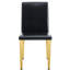 4 chaises de salle à manger en polyuréthane noir, pieds en métal doré - confortables et polyvalentes pour 4 chaises modernes-1043530032