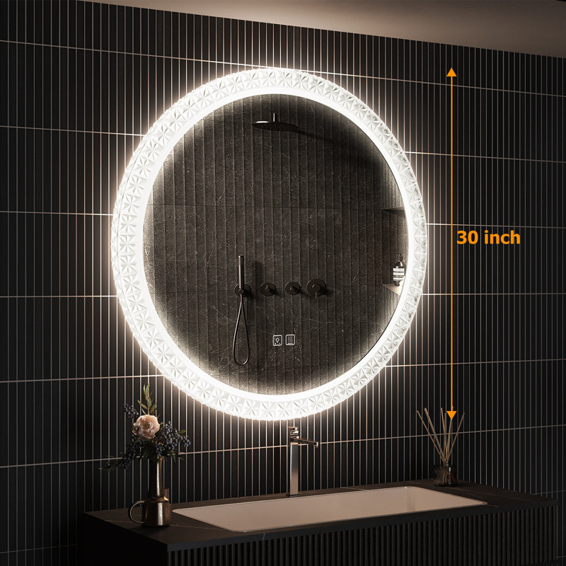 Miroir de salle de bain mural Jashley, 30 po x 30 po