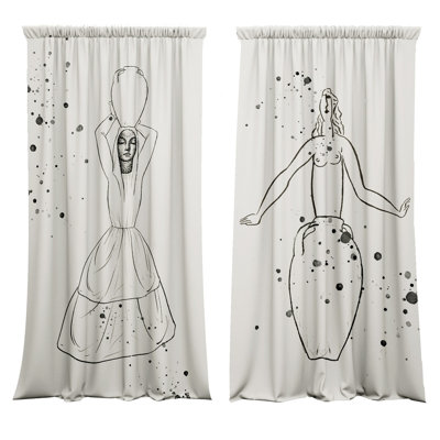 Cleidy Velvet Blackout Slot Top Curtain Pair