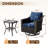 3-Piece PE Wicker Outdoor Patio Set with 2 Swivel Chairs & Side Table,Blue Cushion-662701582