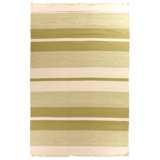 Druggets Wool Striped Area Rug in Green/Ivory/Beige