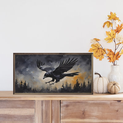 «Black Flying Crow» sur bois
