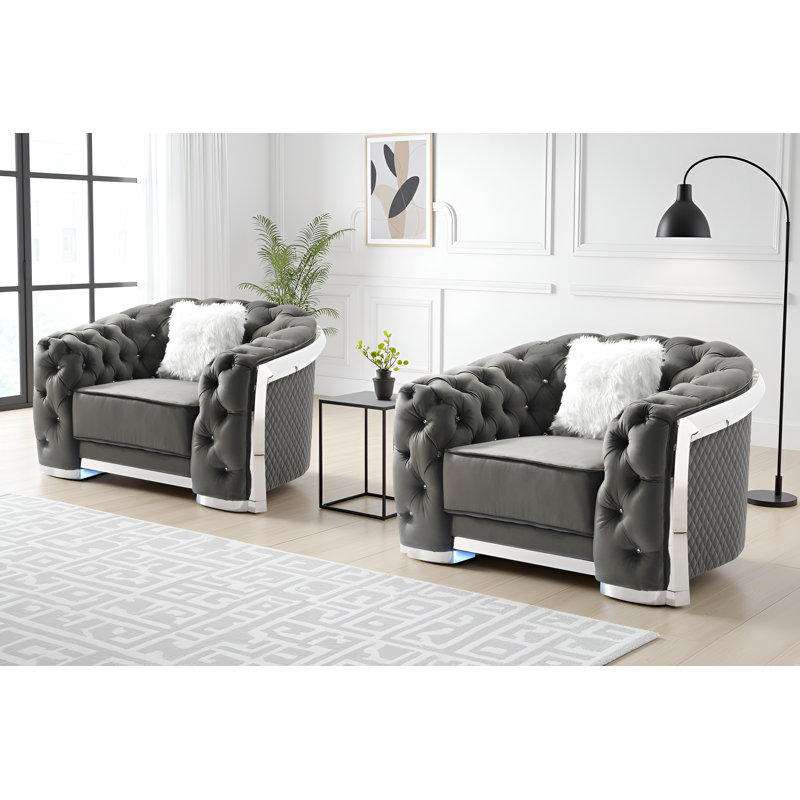 Ensemble de 2 chaises Wroclaw, Gris