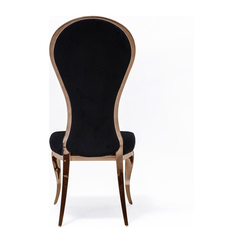 Fauteuil d'appoint en velours, Or rose, Noir