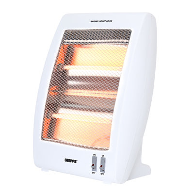 GEEPAS Halogen Quartz Portable Heater | 400W & 800W Dual Heat Settings | Compact Lightweight Electric Space Heater with Carry Handle | Fast, Quiet & Energy Efficient | Ideal for Small Rooms, Offices, Caravans & Holiday Homes