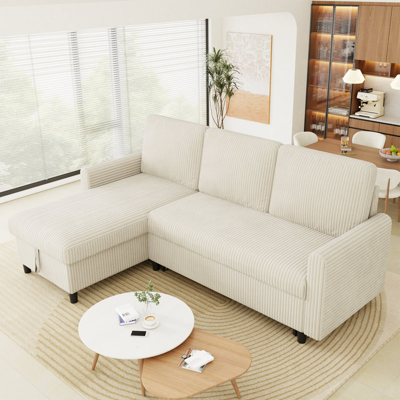 Canapé-lit convertible 77,2 po , Blanc beige