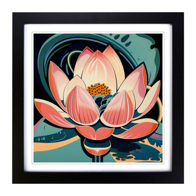 Lotus Flower Constructivism No.3 - Framed Print