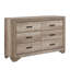 Commode 1 tiroir 6 tiroirs avec quincaillerie noire de style rustique contemporain