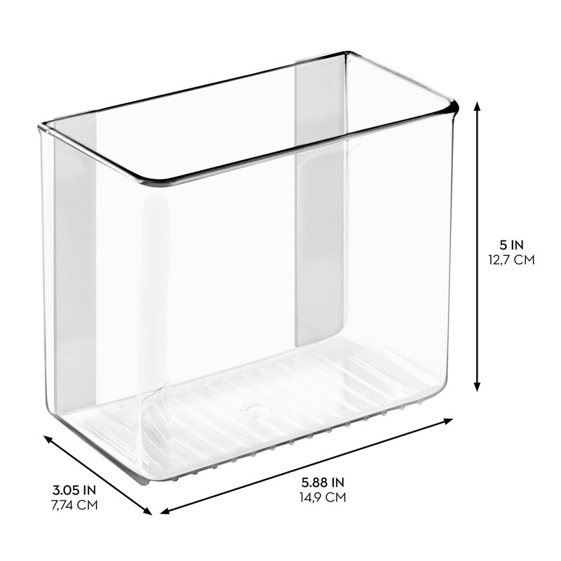 Clear Acrylic Adhesive Organizer Bins for Kitchen, Pack of 4