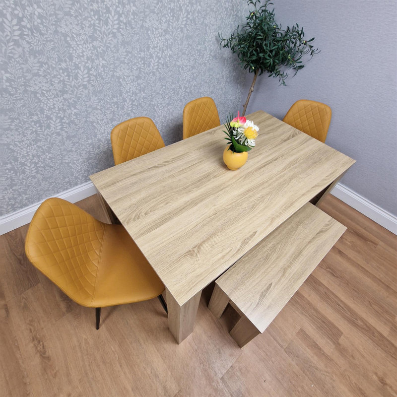 Nykayla 6 - Person Dining Set, Yellow