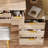 7-Drawer Vanity Desk with LED Mirror & Carved Details, Fluted Makeup Table with Metal Legs and PU Stool, Carved Dressing Table with Jewelry Storage for Bedroom
