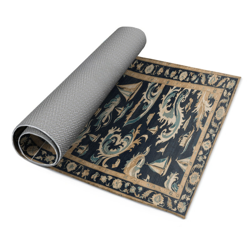 Persian Gray Indoor and Outdoor Area Rug, Rectangle 2' x 3'