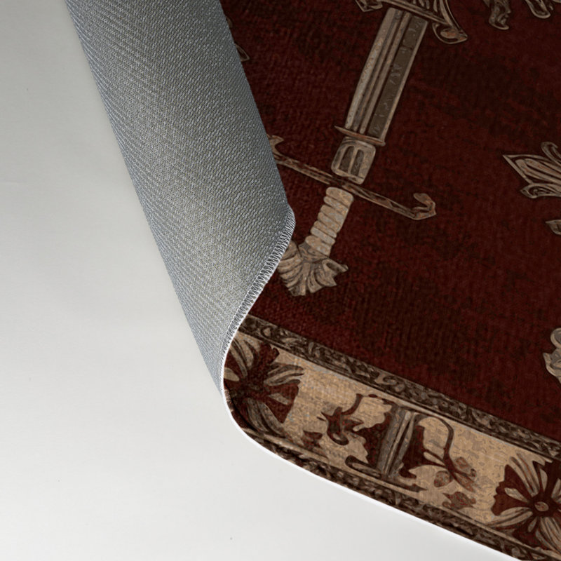 Tapis d'intérieur et d'extérieur brun français, Rectangle 5' x 7'