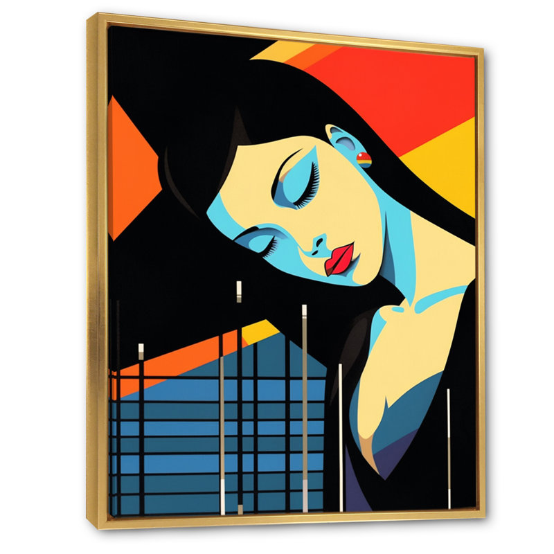 Pop Art Nightlifa Diva - impression, H 20 po x l 12 po x P 1 po, Cadre flottant doré