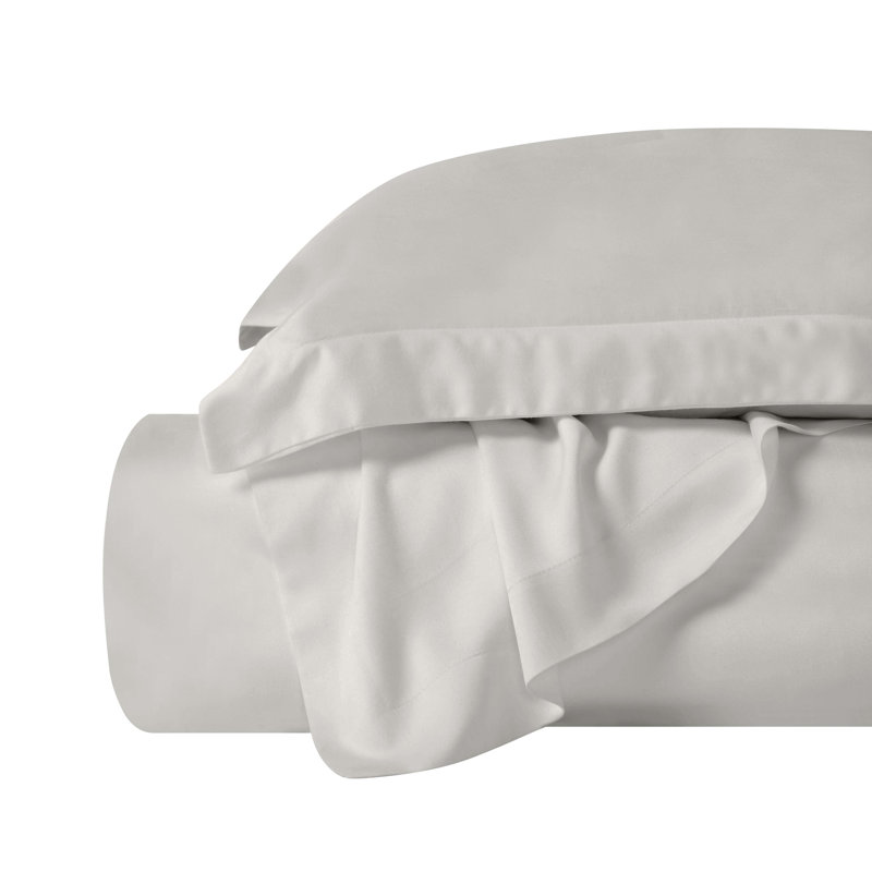 Ensemble de housse de couette 100% modal en bois de hêtre, Lit simple, Gris